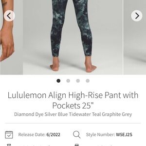 Lululemon Diamond Dye Aligns w Pockets